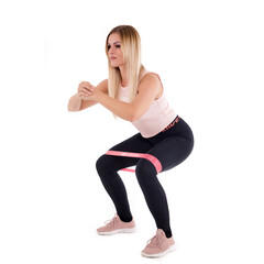 Bandă elastică fitness roz, set de 5 buc