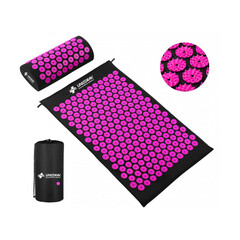 Saltea de presopunctură cu pernă UNIZDRAV, negru-roz