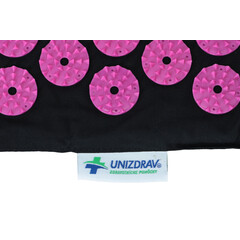 Saltea de presopunctură cu pernă UNIZDRAV, negru-roz