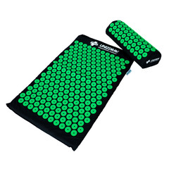 Saltea de presopunctură cu pernă UNIZDRAV, negru-verde