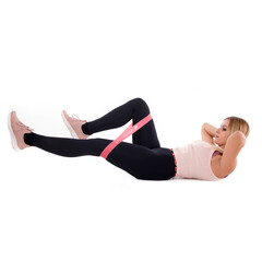 Bandă elastică fitness gri, set de 5 buc