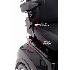 Scuter electric cu trei roți CHAMPION pentru seniori și persoane invalide - motor puternic de 1000 W, negru