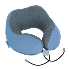 Pernă de călătorie ergonomică din spumă cu memorie, albastru