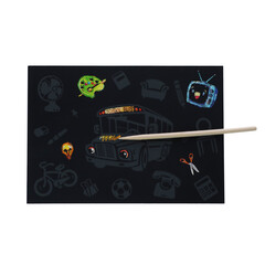 Set creativ Carte de colorat/ răzuire, 30 buc