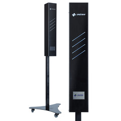 Lampă germicid UNIZDRAV cu display închis mobil - versiune neagră MARGINE UȘOR RUPTĂ PE LAMPĂ ȘI PE SUPORT