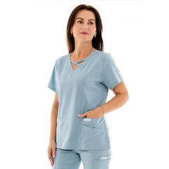 Bluză medicală damă Unidress Comfort, albastru pastel