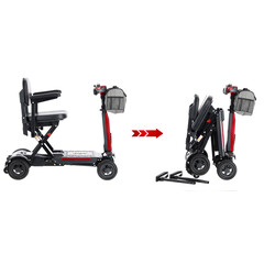 Scaun cu rotile pliabil COMPACT pentru seniori cu baterie litiu