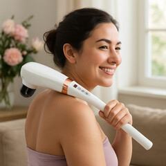 Pistol de masaj cu mâner extins