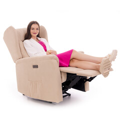 Fotoliu de relaxare COMFORT, material bej