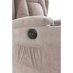 Fotoliu relaxant rabatabil, material textil bej închis