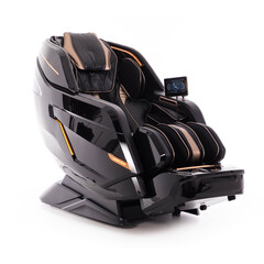 Fotoliu electric de masaj LUX 4D MASSAGER, negru/auriu - PIESĂ EXPUSĂ, ZGÂRIETURI UȘOARE