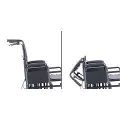 Scaun cu rotile pentru transfer UNIZDRAV, 50 cm FĂRĂ AMBALAJUL ORIGINAL, ZGÂRIETURI PE STRUCTURĂ