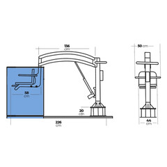Lift fix pentru piscină cu ridicare superioară Nart 300