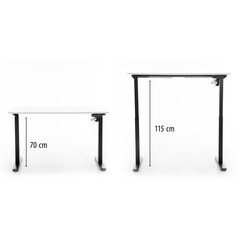 Birou reglabil pe înălțime UNIZDRAV 120x60 cm, alb