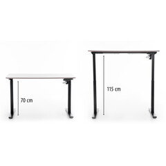 Birou reglabil pe înălțime UNIZDRAV 120x60 cm, gri