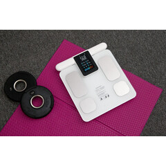 Cântar profesional SMART cu funcție de analiză corporal și afisaj LED pe mâner + aplicație mobilă și Bluetooth (Produs folosit)