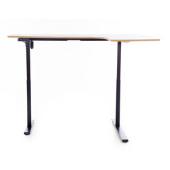 Birou reglabil pe înălțime UNIZDRAV 160x110 cm, stejar maro - colț dreapta