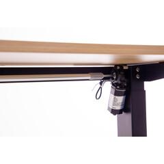 Birou reglabil pe înălțime UNIZDRAV 160x110 cm, stejar maro - colț dreapta