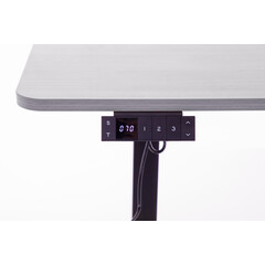 Birou reglabil pe înălțime UNIZDRAV 160x110 cm, gri - colț dreapta