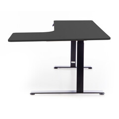 Birou reglabil pe înălțime UNIZDRAV 160x110 cm, neagru - colț dreapta