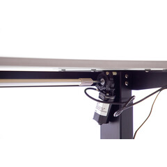 Birou reglabil pe înălțime UNIZDRAV 160x110 cm, gri - colț stâng