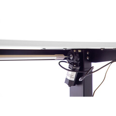 Birou reglabil pe înălțime UNIZDRAV 160x110 cm, alb - colț stâng