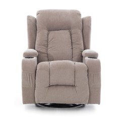 Fotoliu relaxant rabatabil, material textil bej închis(Piesă neambalată)