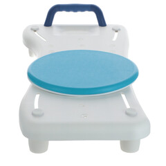 Scaun de baie cu disc pivotant și mâner