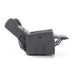 Fotoliu relaxant COMFORT cu funcție de masaj și încălzire, material textil antracit (Piesă folosită)