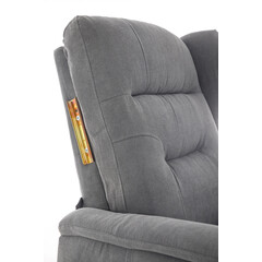 Fotoliu relaxant COMFORT cu funcție de masaj și încălzire, material textil antracit (Piesă folosită)