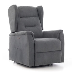 Fotoliu relaxant COMFORT cu funcție de masaj și încălzire, material textil antracit (Piesă folosită)