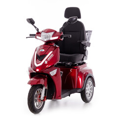 Scuter electric cu trei roți CHAMPION pentru seniori - motor puternic de 1000 W, roșu (Articol folosit)