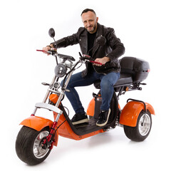 Chopper electric UNIZDRAV EasyRide, portocaliu