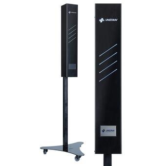 Lampă germicid UNIZDRAV cu display închis mobil - versiune neagră MARGINE UȘOR RUPTĂ PE LAMPĂ ȘI PE SUPORT