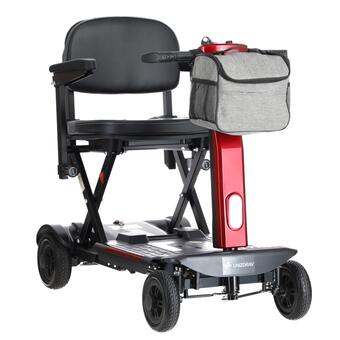 Scaun cu rotile pliabil COMPACT pentru seniori cu baterie litiu