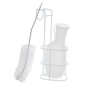 Sticlă de urină cu suport și perie