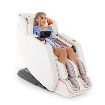 Scaun electric de masaj Prestige 3D MASSAGER cu ionizator de aer, alb - ZGÂRIETURI