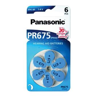 Baterie Panasonic PR675H pentru aparate auditive, 6 buc
