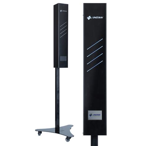 Lampă germicid UNIZDRAV cu display închis mobil - versiune neagră MARGINE UȘOR RUPTĂ PE LAMPĂ ȘI PE SUPORT