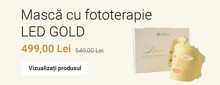 Mască cu fototerapie LED GOLD UNIZDRAV