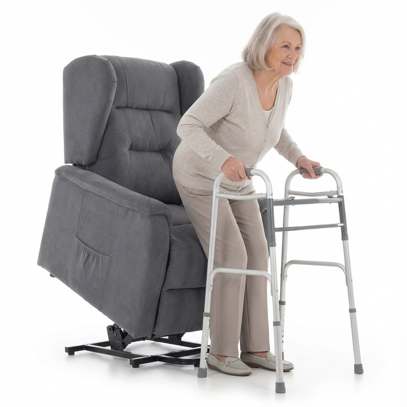 Fotoliu de masaj rabatabil COMFORT+, material textil antracit