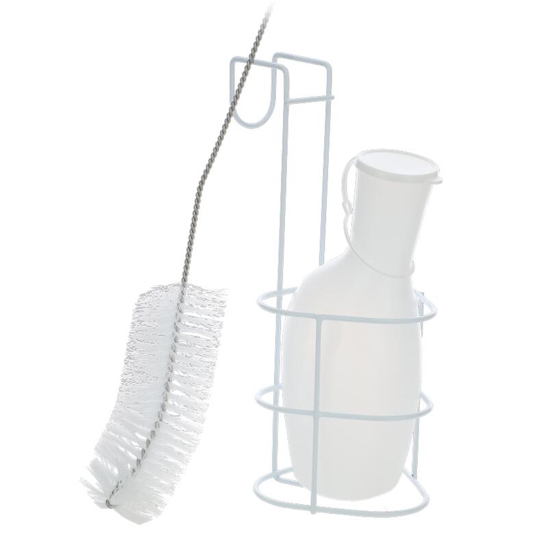 Sticlă de urină cu suport și perie