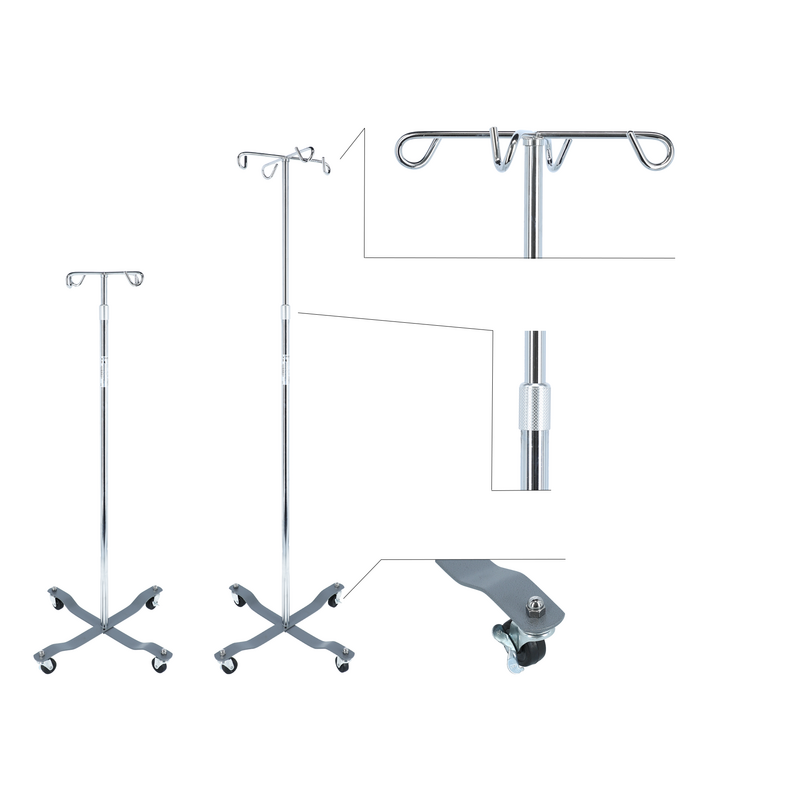 Suport pentru perfuzie pe roți - reglabil pe înălțime