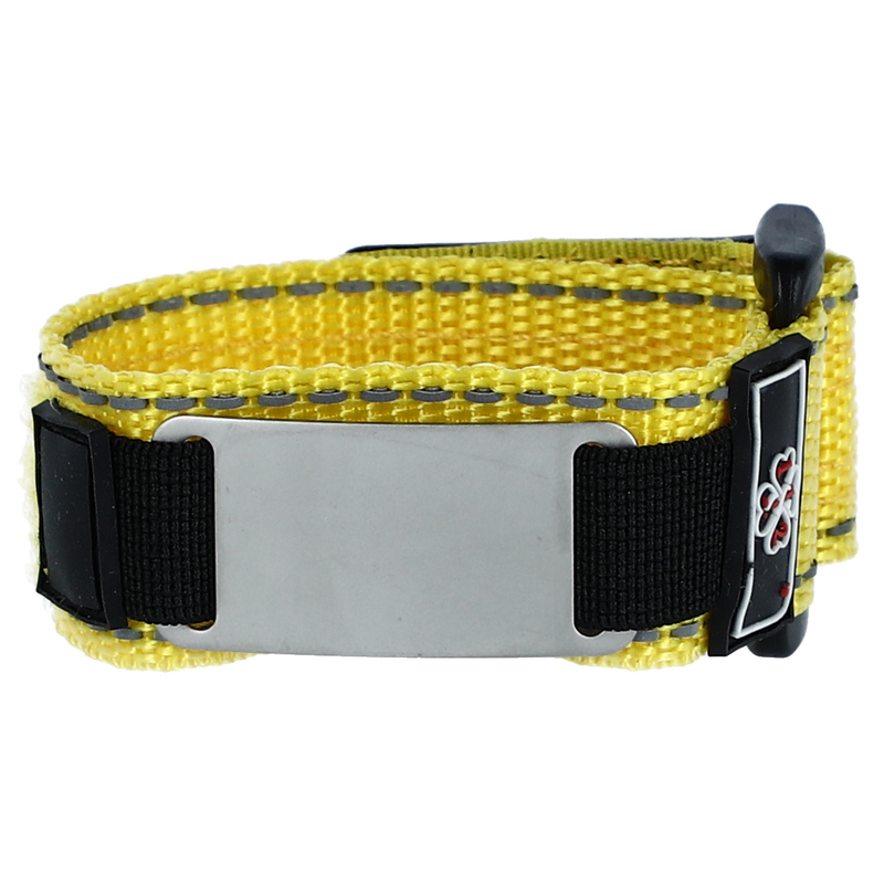 Bratara cu velcro cu stampila goala - galben pentru copii