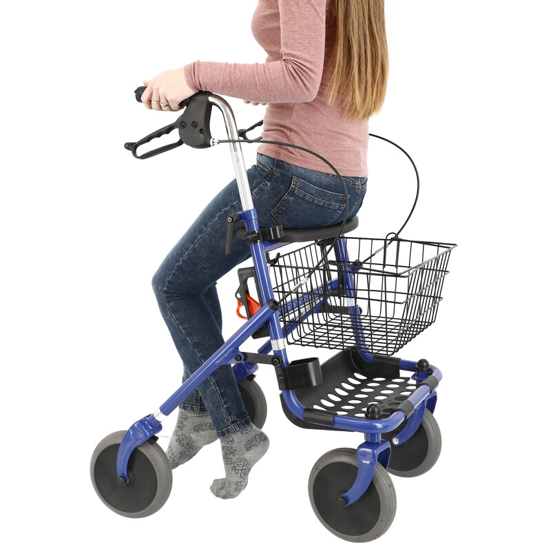 Rolator cu 4 roți cu șezut și coș