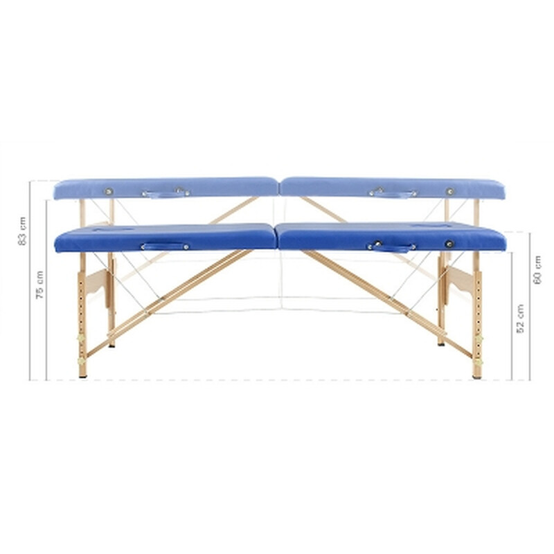 Pat de masaj din lemn, albastru