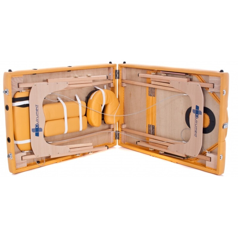 Pat pentru masaj din lemn - reglabil, albastru