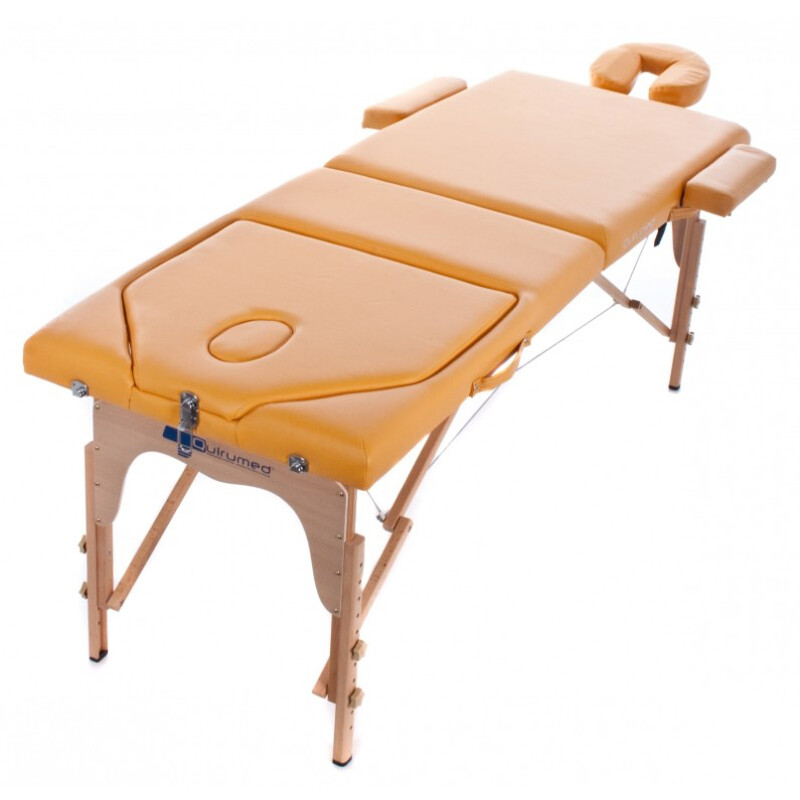 Pat pentru masaj din lemn - reglabil, albastru