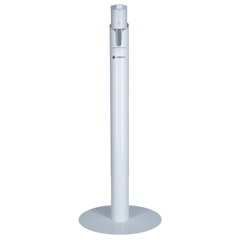 Dozator automat pentru dezinfectare cu suport UNIZDRAV, alb