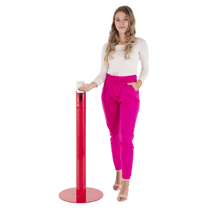 Dozator automat pentru dezinfecție cu suport UNIZDRAV, roșu